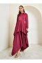 Women Satin Asymmetric Hem Layered Maxi Dress - 3