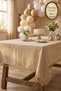 Monika Series | Vintage Bohemian Tasseled Tablecloth - Authentic 100% Natural Buldan Woven Tablecloth - 3