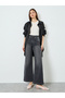 Women Grey Wide Leg Faded Jeans