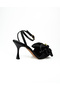 109 Black Bow Heeled Evening Dress Women's Shoes - 4