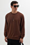 Men's 3-Piece Brown-Green-Navy Blue Relax Fit Comfortable Cut 100% Cotton 2 Thread Crew Neck Sweatshirt - 2