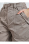 Women Beige Relaxed Fit Linen Look Trousers - 3