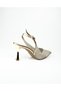 4004 Gold Glitter Heeled Women's Evening Dress Shoes - 4