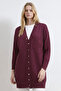 Floral Patterned Cardigan N3302 Plum
