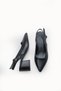 Nova Sola Women's Pointed Toe Open Back Heeled Shoes 0012420 Black Rustic - 4