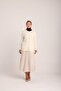 Women's White Shawl Patterned Comfortable Cut Knitwear Cardigan with Pockets - 6