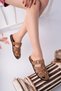 Faye Model Genuine Leather Earth Color Women's Slippers with Fastening Trop Detail and Buckle