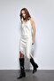 Ecru Asymmetrical Lace Dress - 2