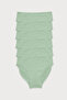 Women's Green 6-Pack Modal Slim Fit Mid Waist Slip Panties 187