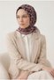 Cotton Blend Scarf Chocolate Brown Retro Geometric Pattern Soft Textured Non-Slip 90X90