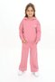 Girl's 2-Piece Set: Printed Hooded Sweatshirt & Elastic Waist Pocketed Wide-Leg Sweatpants