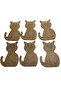 6 Cute Cat Wooden Painting Products |   Mdf for Children |   Educational Activity 13.5 cm
