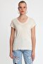 Women's Bamboo Fabric V-Neck T-shirt Beige