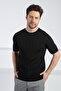 Black Crew Neck Short Sleeve Men's Viscose Knitwear T-Shirt - 3