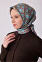 وشاح حريري متعدد الألوان بنمط كلاسيكي 100% من التويل 4328 - 51 - 2