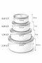 Set of 4 Round Storage Containers - Microwave and Freezer Compatible - Bpa Free - 4
