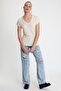 Women's Bamboo Fabric V-Neck T-shirt Beige - 2