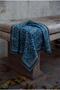 Cotton Blend Scarf Baby Blue Retro Geometric Pattern Soft Textured Non-Slip 90X90 - 5