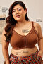 Non-Padded Non-Wired Spacer Cup Full Figure Bra in Brown - Cotton - 2