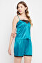 Chic Basic Cami Top & Shorts Set in Sky Blue - Satin - 4