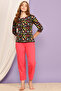 Print Me Pretty Top & Solid Pyjama Set in Black - 100% Cotton