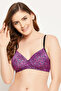 Padded Non-Wired Full Cup Floral Print Multiway T-shirt Bra in Purple - 2