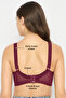 Non-Padded Non-Wired Full Coverage Minimizer Bra in Maroon - Lace - 5
