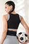 Medium Impact Padded Sports Bra with Removable Cups in Black - 4