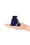 10X15 cm Velvet Look Honeycomb Fabric Drawstring Navy Blue Pouch 3-Piece Set – for Jewelry and Wedding Gifts - 2