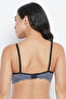 Padded Non-Wired Full Cup Printed T-shirt Bra in Black - Lace - 5