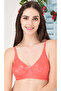 Non-padded Bra With Lace Cups In Reddish Pink