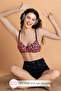Padded Non-Wired Full Cup Animal Print T-shirt Bra in Fuchsia Pink - 2
