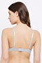 Padded Non-Wired Demi Cup T-shirt Bra in Light Grey - 4
