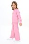 Girl's 2-Piece Set: Printed Hooded Sweatshirt with Slits & Elastic Waist Wide-Leg Pants - 6