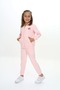 Girl's 2-Piece Set Printed Hooded Sweatshirt with Pockets & Elastic Waist Jogger Sweatpants
