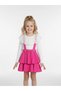 Girl's Lace Collared Pink Layered Salopet Skirt Set (Ages 5-14) - 6