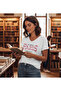 Women's Plus Size V-Neck Premium Printed Cotton T-Shirt - 2