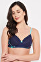Padded Non-Wired Full Cup T-shirt Bra in Navy - 2