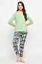 Chic Basic Top & Camouflage Print Pyjama in Mint Green - 100% Cotton - 2