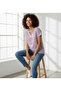Women's Plus Size V-Neck Premium Printed Cotton T-Shirt - 7