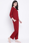 Chic Basic Top & Pyjama Set in Maroon- Cotton Rich - 4