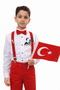 April 23 Boys' Formal Suit Set – Suspender Shirt with Bow Tie, School Performance Outfit - 2