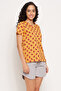Emoji Print Top & Solid Shorts in Mustard & Grey - 100% Cotton - 4