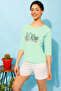 Cactus Print Top in Seafoam Green & Chic Basic Shorts in Grey - 100% Cotton - 3