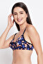 Padded Non-Wired Full Cup Floral Print T-Shirt Bra in Multicolour - 2