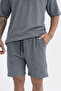 Men's Polo Collar T-Shirt Loose Shorts Smoked Summer Two-Piece Set - 3