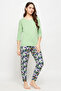 Chic Basic Top & Camouflage Print Pyjama in Mint Green - 100% Cotton - 4