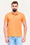 Men Regular Fit Solid Short Sleeve Polo Shirt, Burnt Orange