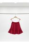 Girl's White Lace Collar Red Skirt Set with Bow Detail (Ages 5-14) - 5