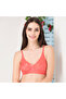 Non-padded Bra With Lace Cups In Reddish Pink - 2